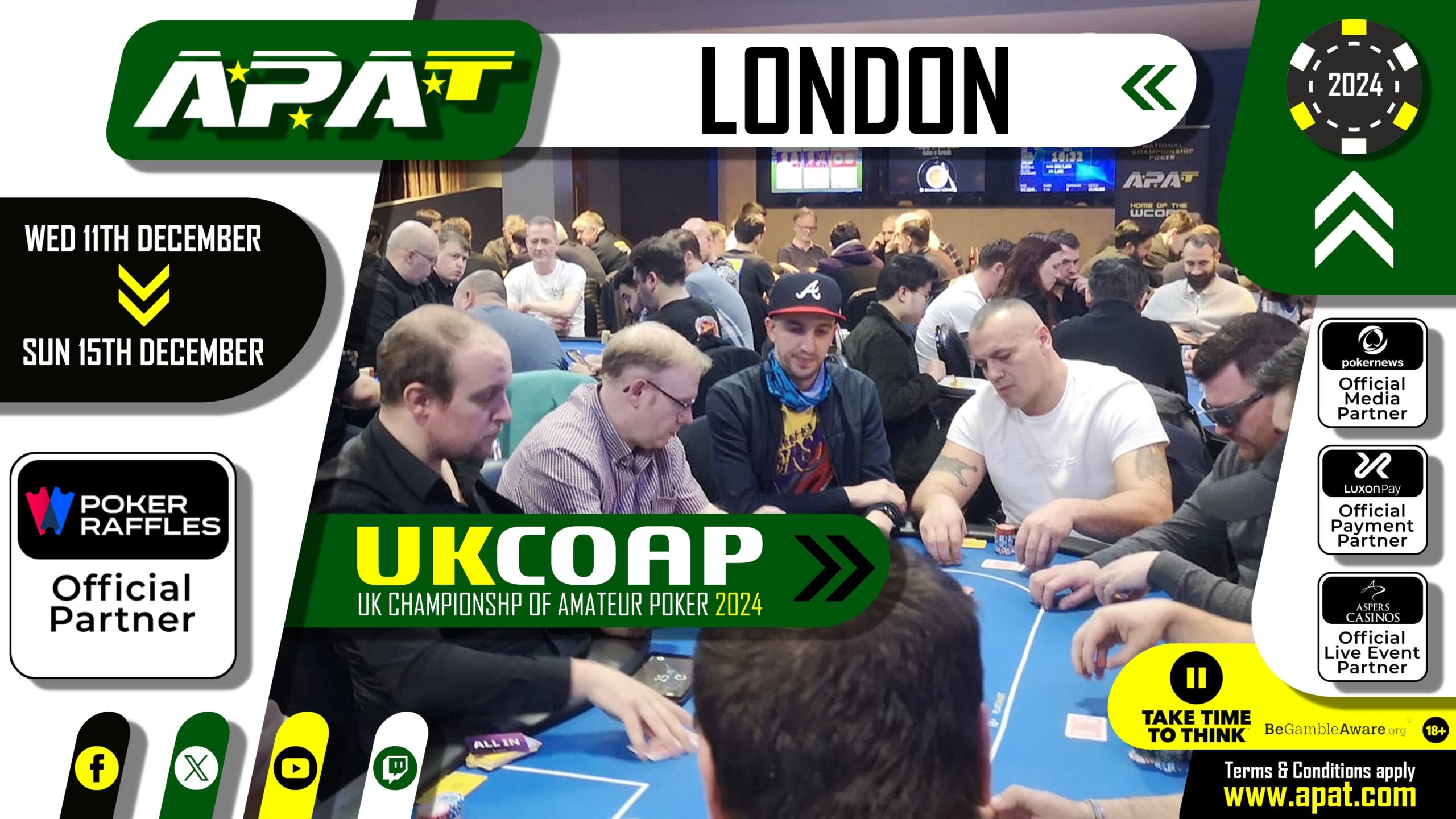 UK CHAMPIONSHIP OF AMATEUR POKER (UKCOAP) Aspers London 1115 Dec 2024